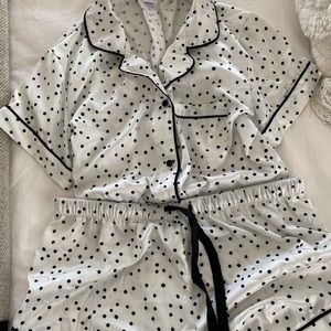 Stars Above pj set black/white satin sz S